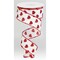 1.5"x10yd Roll of White/Red Glitter Valentine's Day Ribbon with Hearts - TCT Crafts -RGA173727